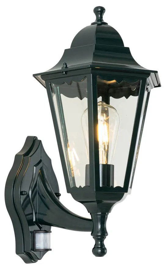 Buiten wandlantaarn donker groen met bewegingssensor IP44 - New Orleans up