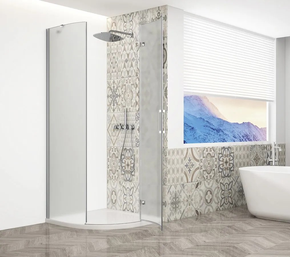 Gelco Trinity kwartronde douchecabine 90x90cm rechts mat glas chroom