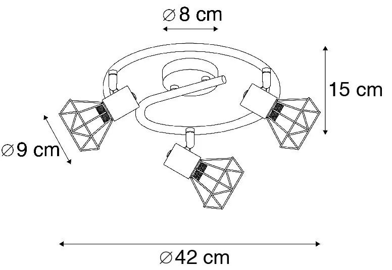 Smart Spot / Opbouwspot / Plafondspot zwart draai- en kantelbaar incl. 3 Wifi P45 - Mosh Modern E14 rond Binnenverlichting Lamp