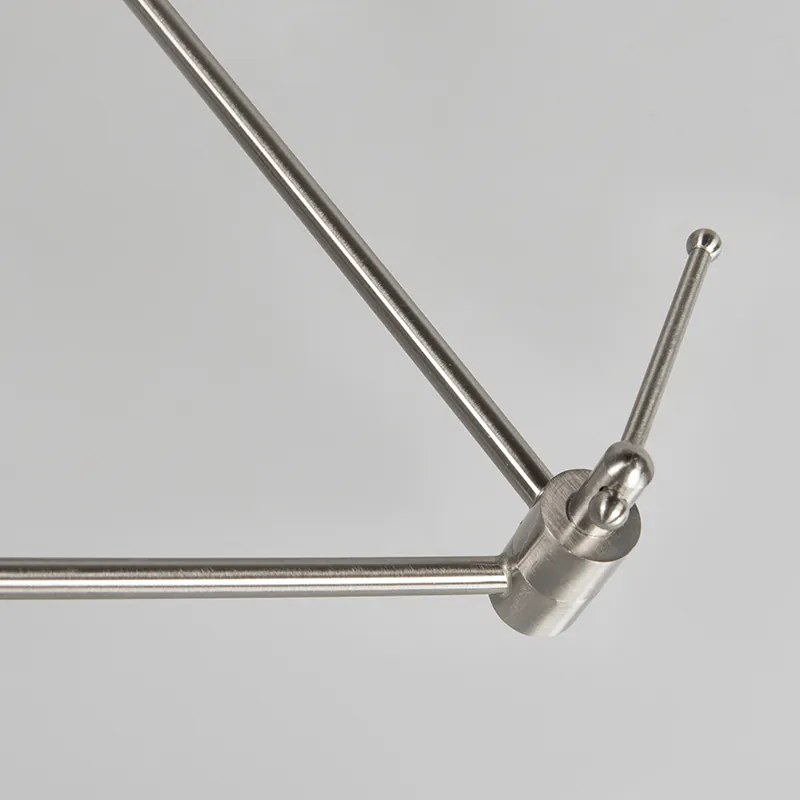 Hanglamp staal met kap 35 cm zwart verstelbaar 2-lichts - Blitz