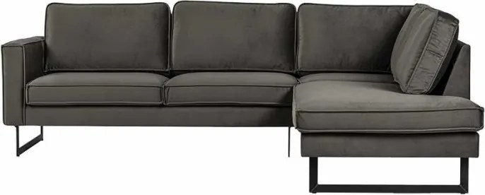 Hoekbank - Stuart - rechts - Velours Adore donkergrijs 68