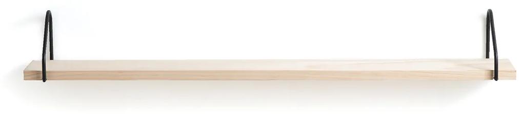 Wandplank in massief grenen en metaal L120 cm, Vinto