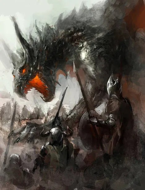 Ilustratie dragon hunt, fotokostic