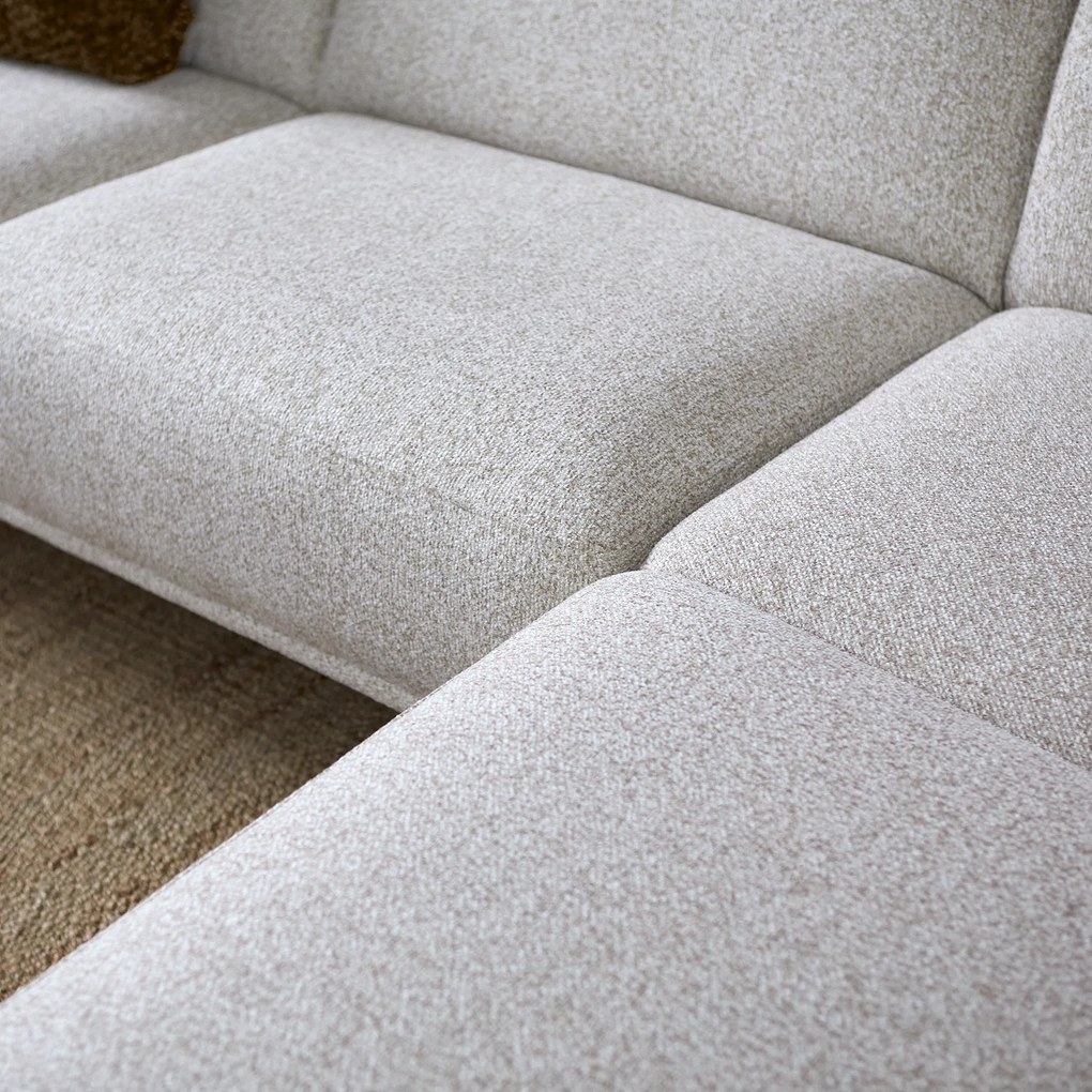 Moderne Hoekbank Beige Ottomane Rechts