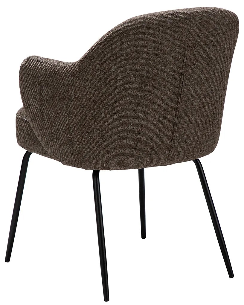 Dan-Form Bae Luxe Eetkamerstoel Met Armleuningen Zwart Boucle
