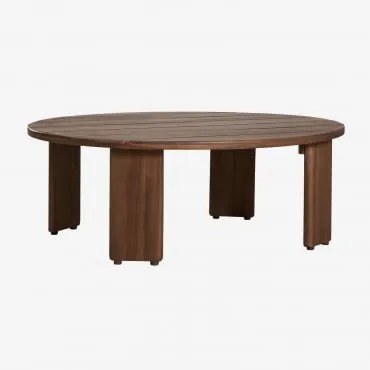 Ovalen Salontafel 100x80 Cm Van Acaciahout Uleno Donker Acaciabruin - Sklum