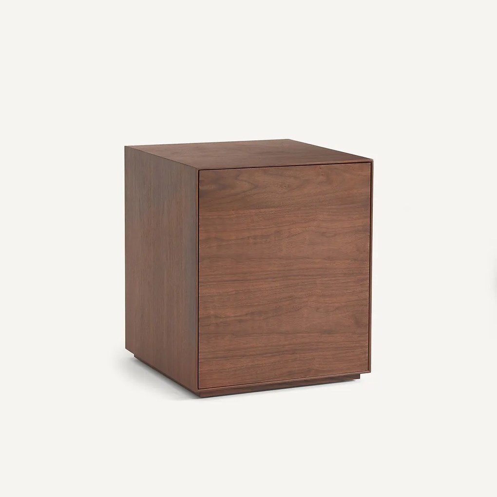 MDF 1-deurs bureauonderbouw, notenhout gefineerd, MIKUBE