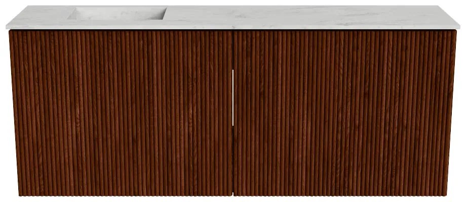 Mondiaz Joya DLux 100cm toiletmeubel ruby met wastafel faye links 1 kraangat opalo