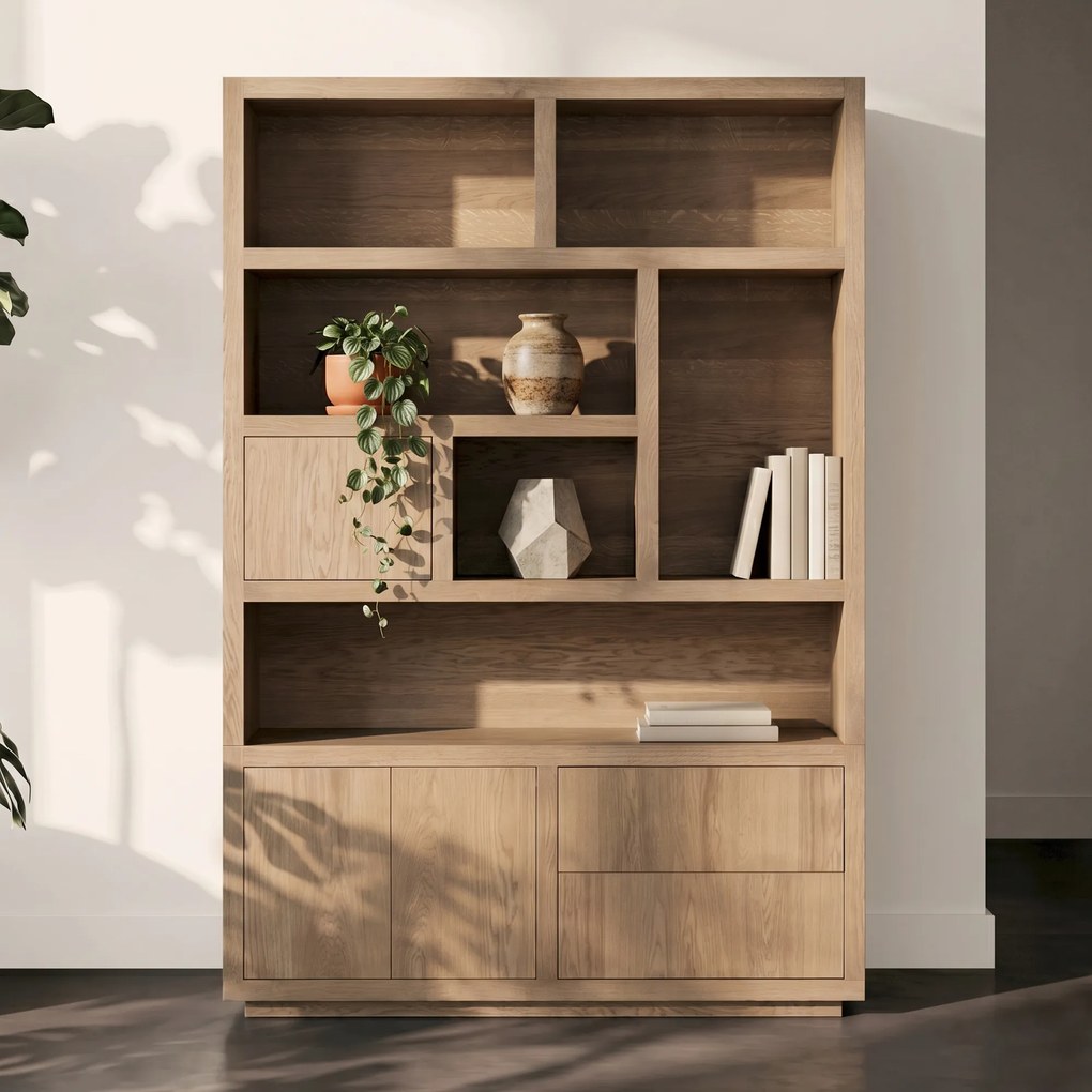 Vakkenkast Lichtbruin Eiken 150 Cm - 150x42x220cm.