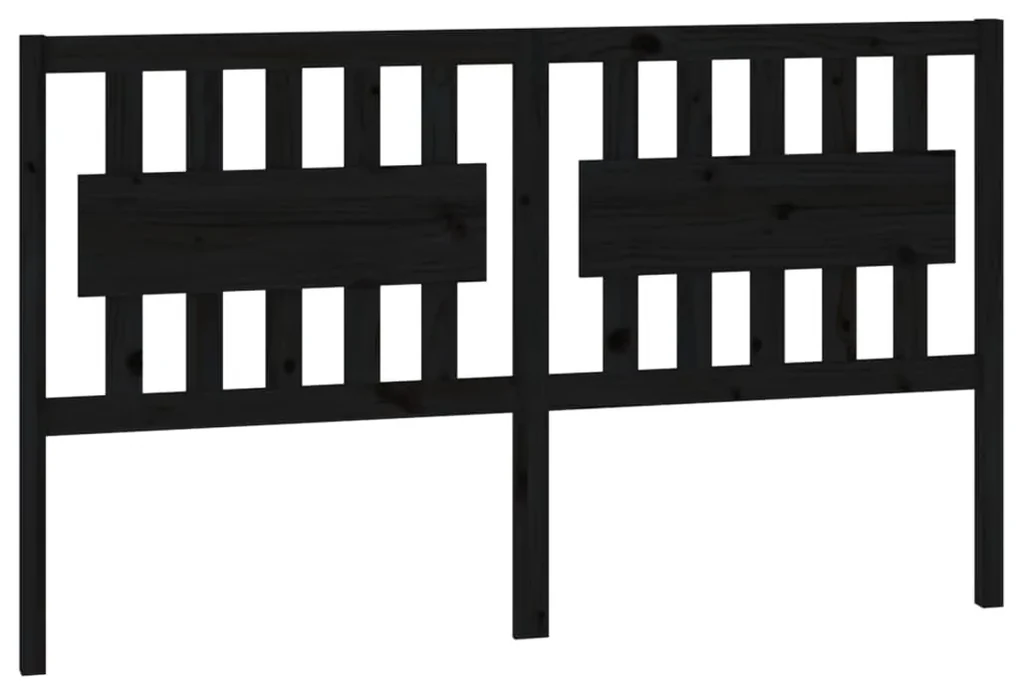 vidaXL Hoofdbord 165,5x4x100 cm massief grenenhout zwart