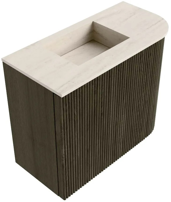 Mondiaz Joya DLux 50cm toiletmeubel ronding rechts shadow met wastafel faye links 1 kraangat meli