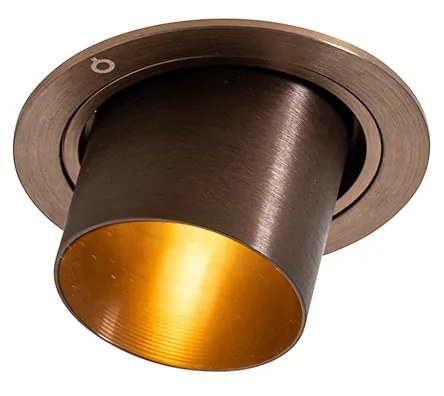 Moderne inbouwspot donkerbrons rond kantelbaar - Installa Design GU10 Binnenverlichting Lamp