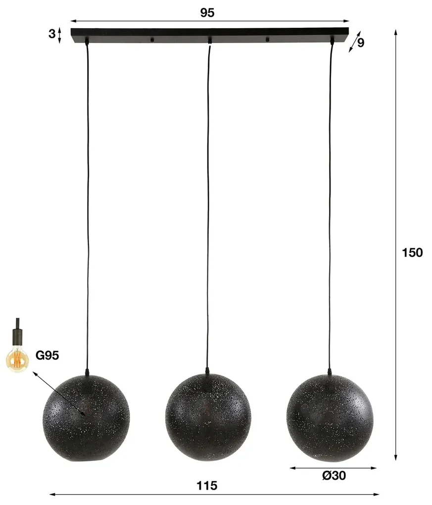 Hanglamp Metalen Bollen