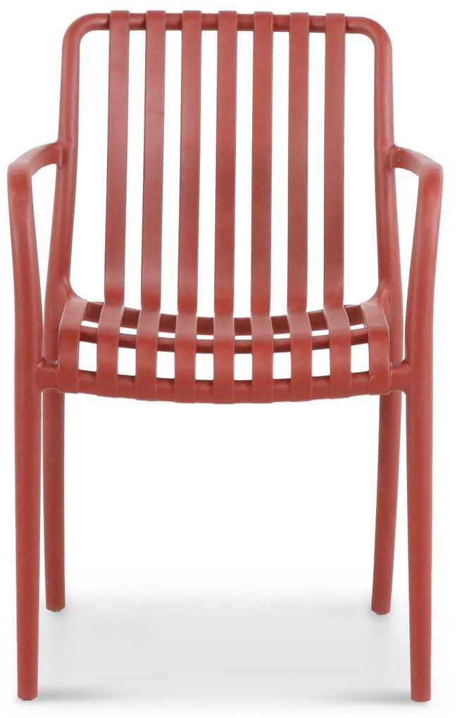 Tuinset 6 personen 210 cm Kunststof Rood Domani Furniture Vento/Weston