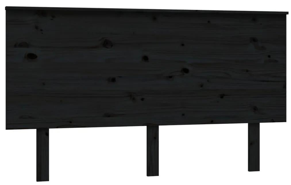 vidaXL Hoofdbord 144x6x82,5 cm massief grenenhout zwart