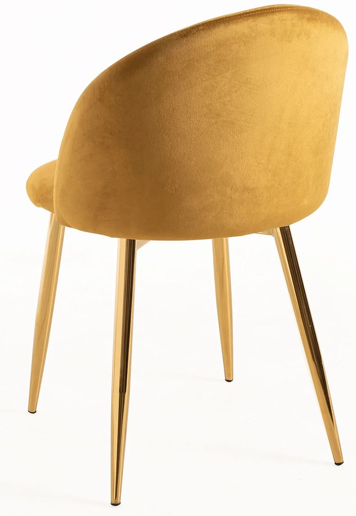 Vint fluwelen Gouden Stoel