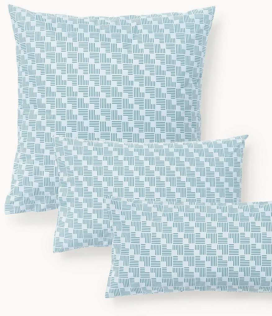 Katoenen perkal kussenhoes Inki met geometrische print