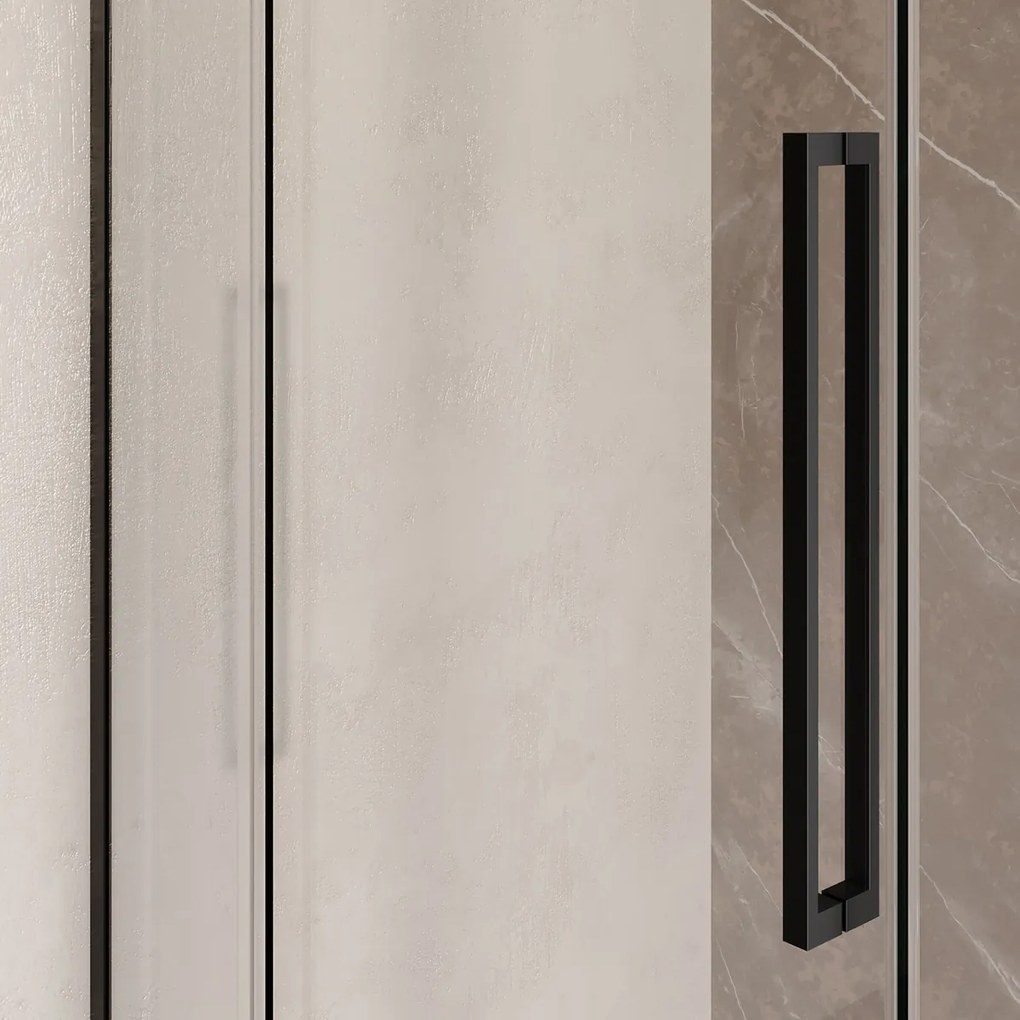 Brauer Stellar douchecabine met draaideur 140x100cm zwart mat