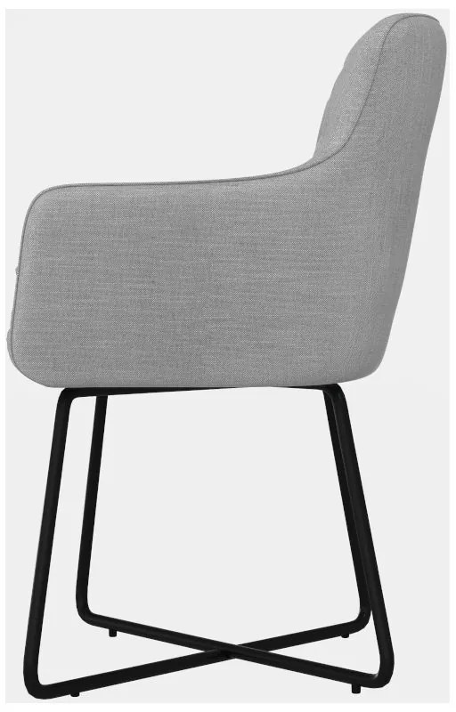 Eetkamerstoel - Arne - stof Bjorn grof geweven lichtgrijs