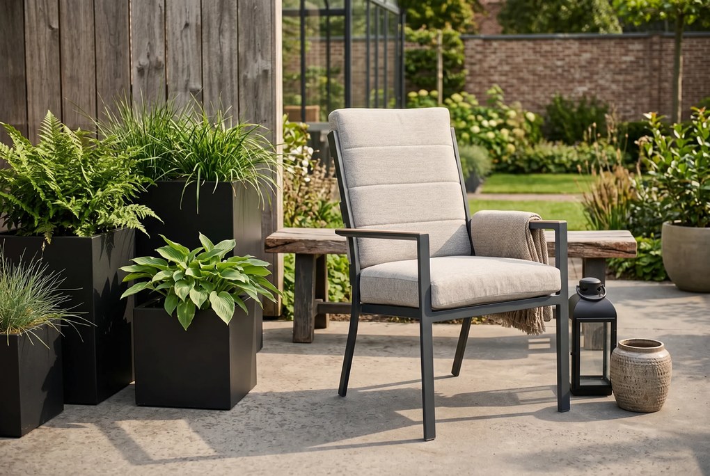 Tuinset 4 personen 180 cm Aluminium Grijs Lifestyle Garden Furniture Lecce/Valley