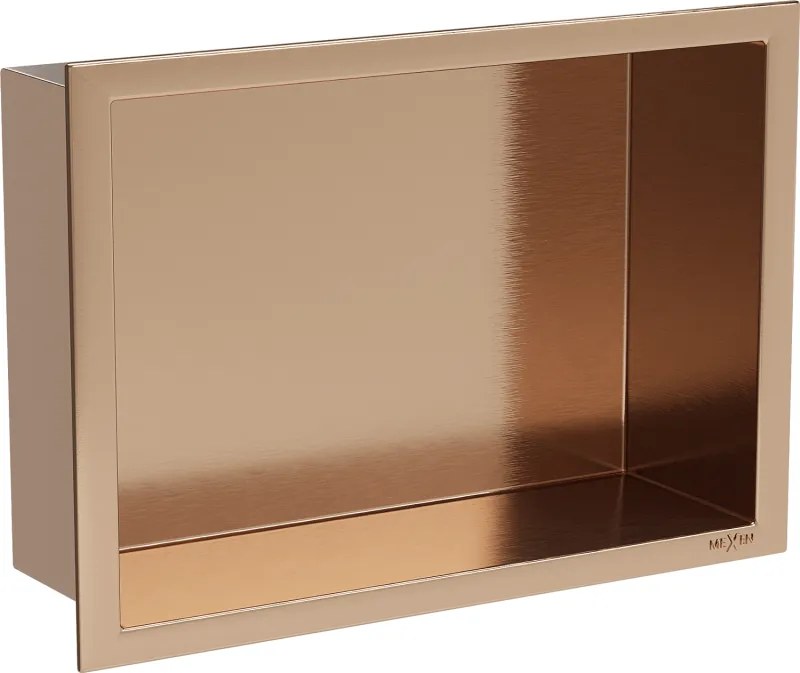 Mexen X-Wall-R nis nisplank met flens 30 x 20 cm, geborsteld koper - 19C0302010
