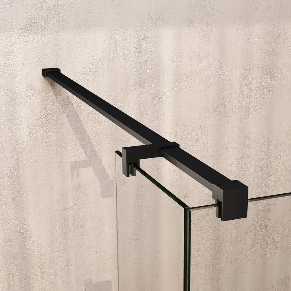Brauer Void profielloze inloopdouche 140cm met 30cm zijwand zwart mat