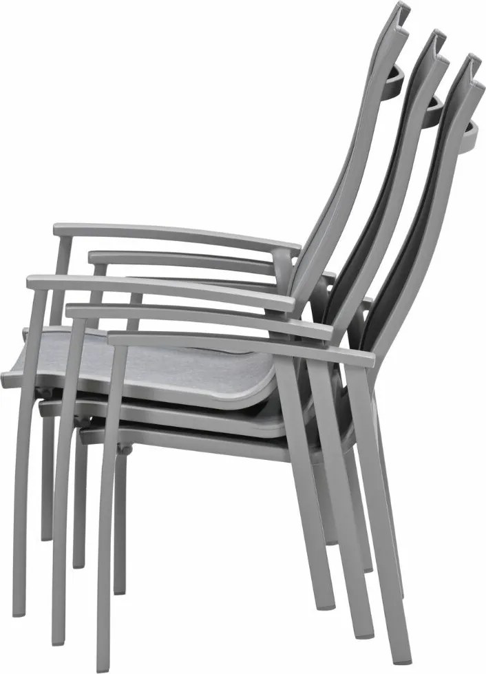 Garden Impressions Hilly tuinstoel stapelbaar taupe - 4 stuks