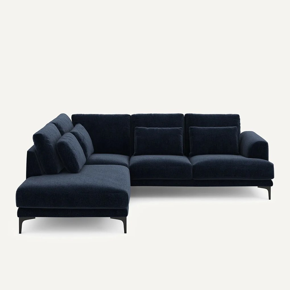 Hoekbank links fluweel chenille Marsile