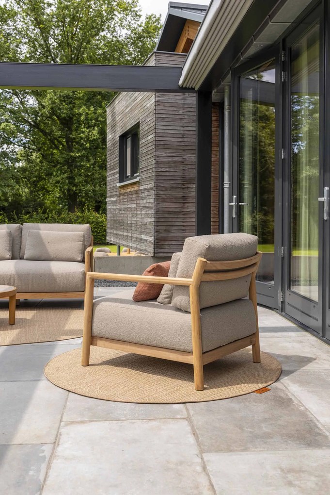 4 Seasons Outdoor Marie loungestoel teak SALE Loungestoel taupe weerbestendig