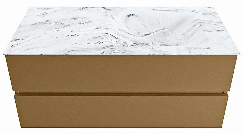 Mondiaz Vica DLux badmeubel 110cm oro 2 lades met wastafel glace rechts zonder kraangat