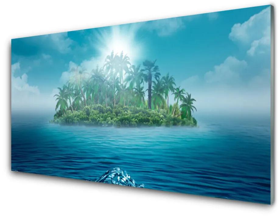 Foto in glas Sea island landscape 100x50 cm