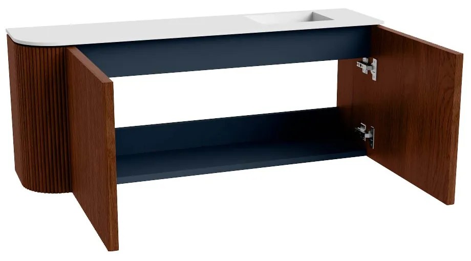 Mondiaz Joya 100cm toiletmeubel ronding links ruby met wastafel faye rechts zonder kraangat talc