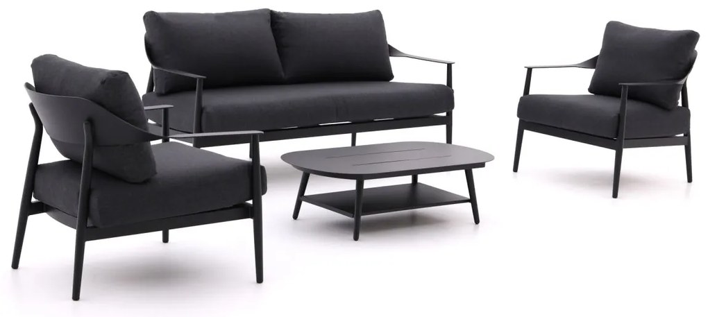 Stoel-bank loungeset Bellagio  | 4 personen | Loungeset Grijs | Aluminium | Kees Smit Tuinmeubelen