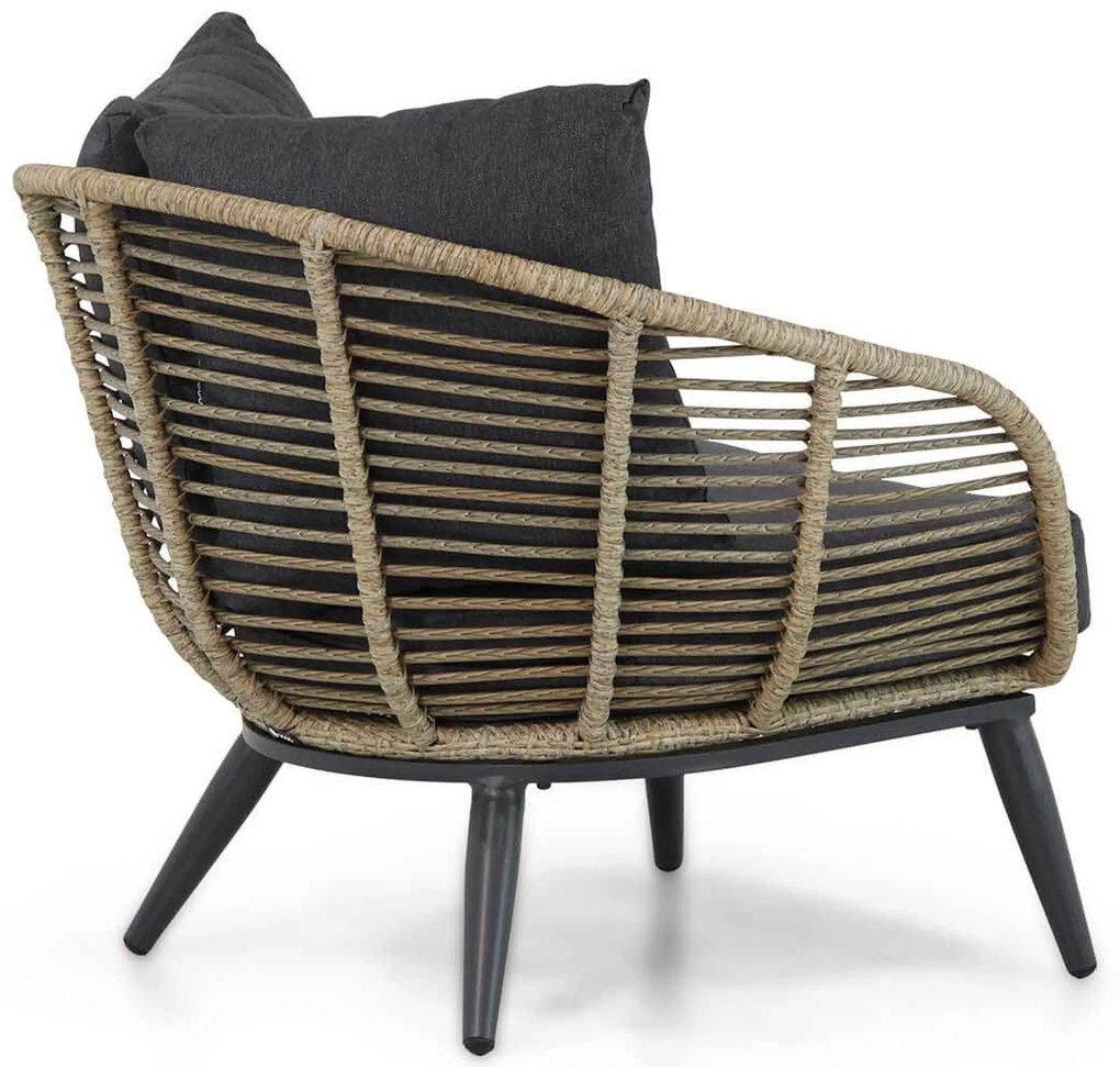 Stoel en Bank Loungeset 5 personen Wicker Taupe Coco Coco Leonardo