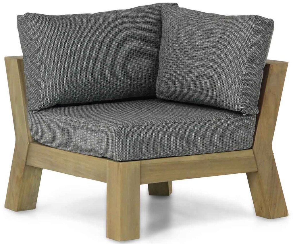 Hoek loungeset 5 personen Teak Old teak greywash Santika Furniture Santika Cantik
