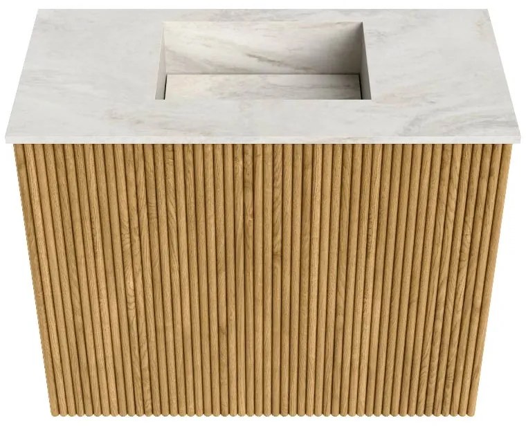 Mondiaz Joya DLux 50cm toiletmeubel oak met wastafel faye midden zonder kraangat ostra