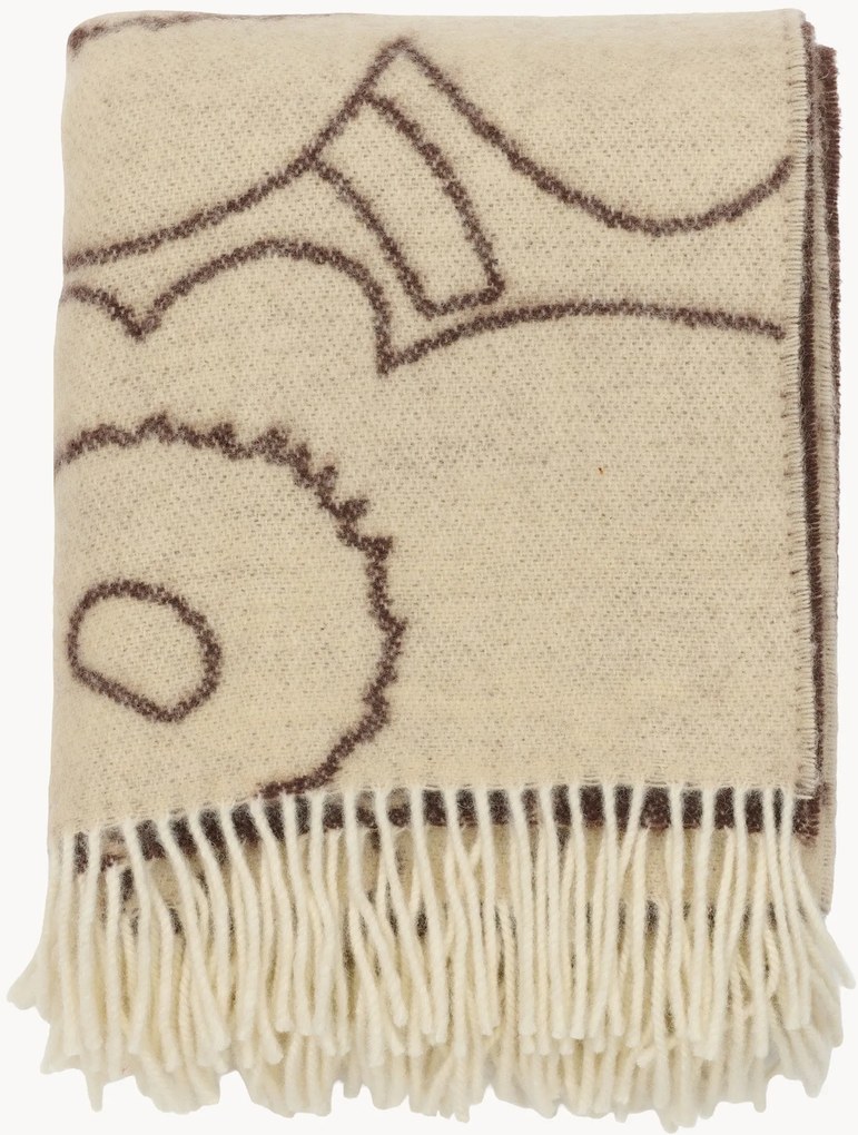 Dubbelzijdige plaid Unikko met franjes