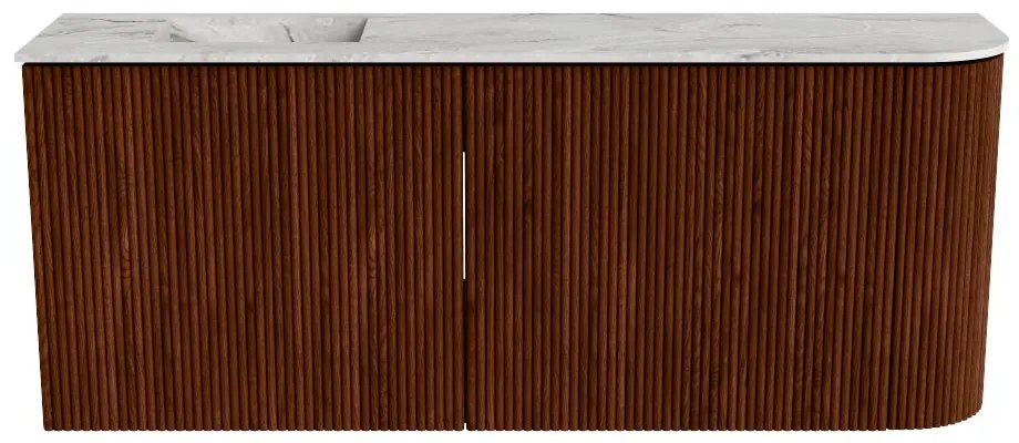 Mondiaz Joya DLux 100cm toiletmeubel ronding rechts ruby met wastafel faye links zonder kraangat glace