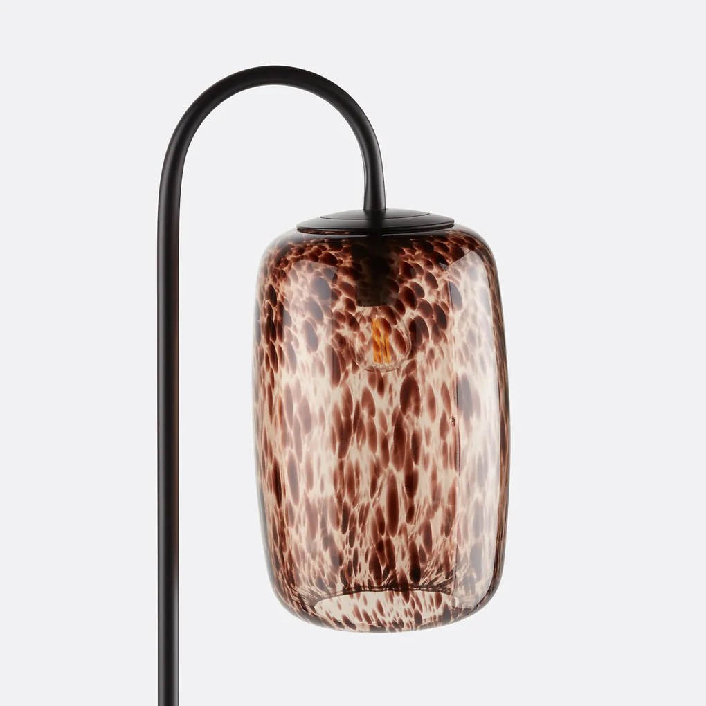 Vloerlamp in metaal en amber glas, Toleco