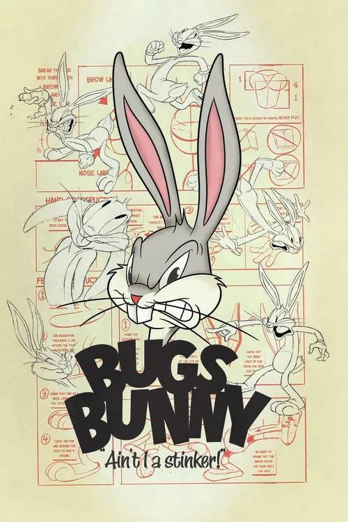 Kunstafdruk Looney Tunes - Bugs Bunny, (26.7 x 40 cm)