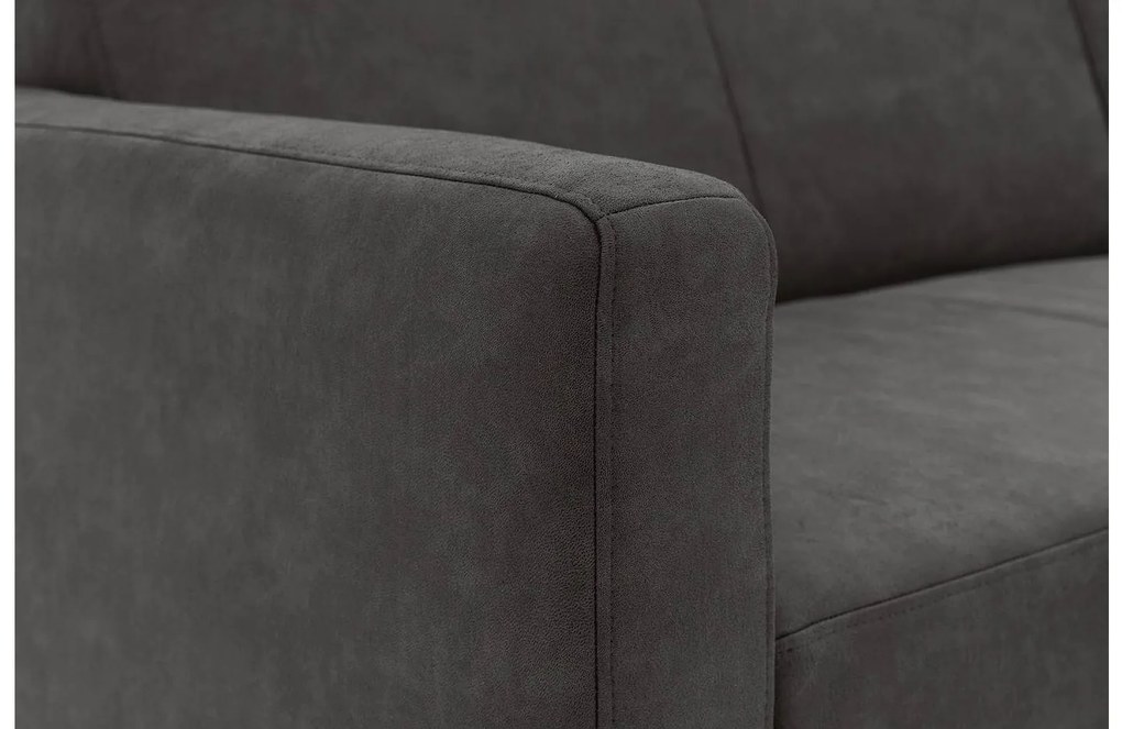 Goossens Key West antraciet, micro leer, 3-zits, modern design