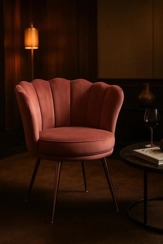 Dunsa stoel van goudfluweel