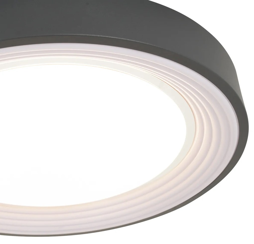 Moderne plafondlamp grijs met wit 38cm incl. LED dimbaar - Kanton Modern rond Binnenverlichting Lamp