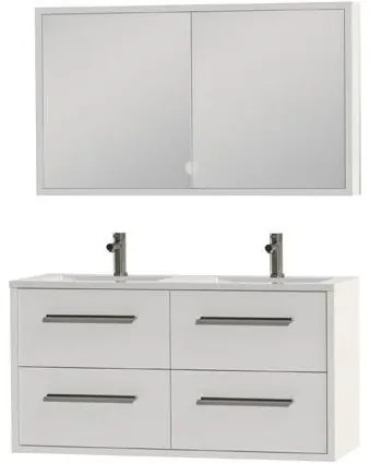 Tiger Boston badmeubel met spiegelkast en witte wastafel 120cm wit