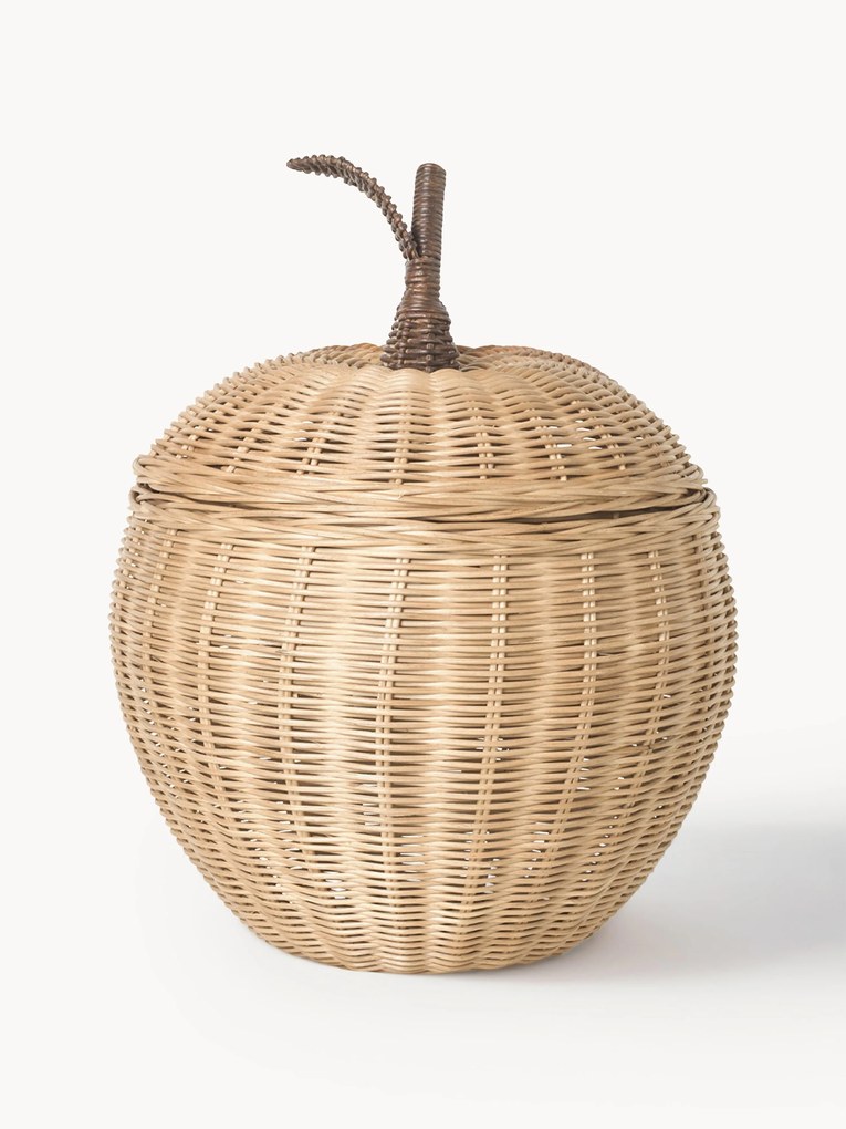 Handgemaakte rotan opbergmand voor kinderen in appelvorm