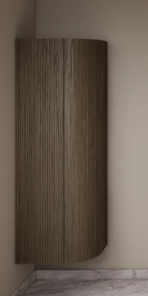 Gliss Design Alluro kolomkast 160cm met ronding rechts ash grey