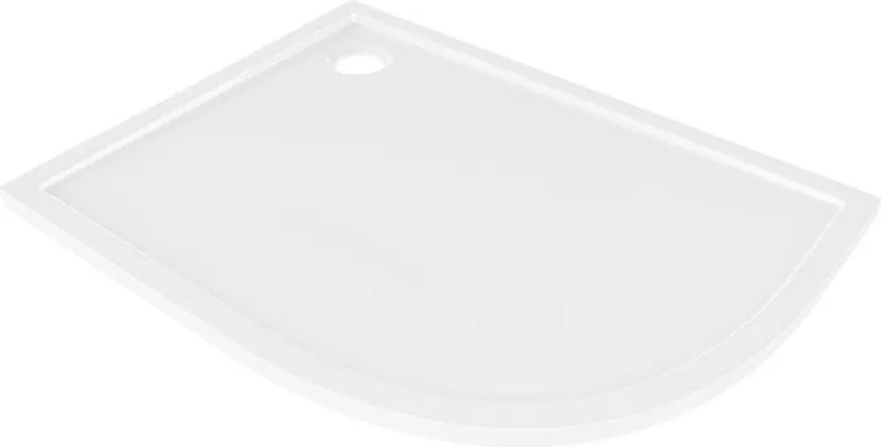 Mexen Flow kwartronde asymmetrische slanke douchebak links 90 x 80 cm, wit glans - 46Q108090L