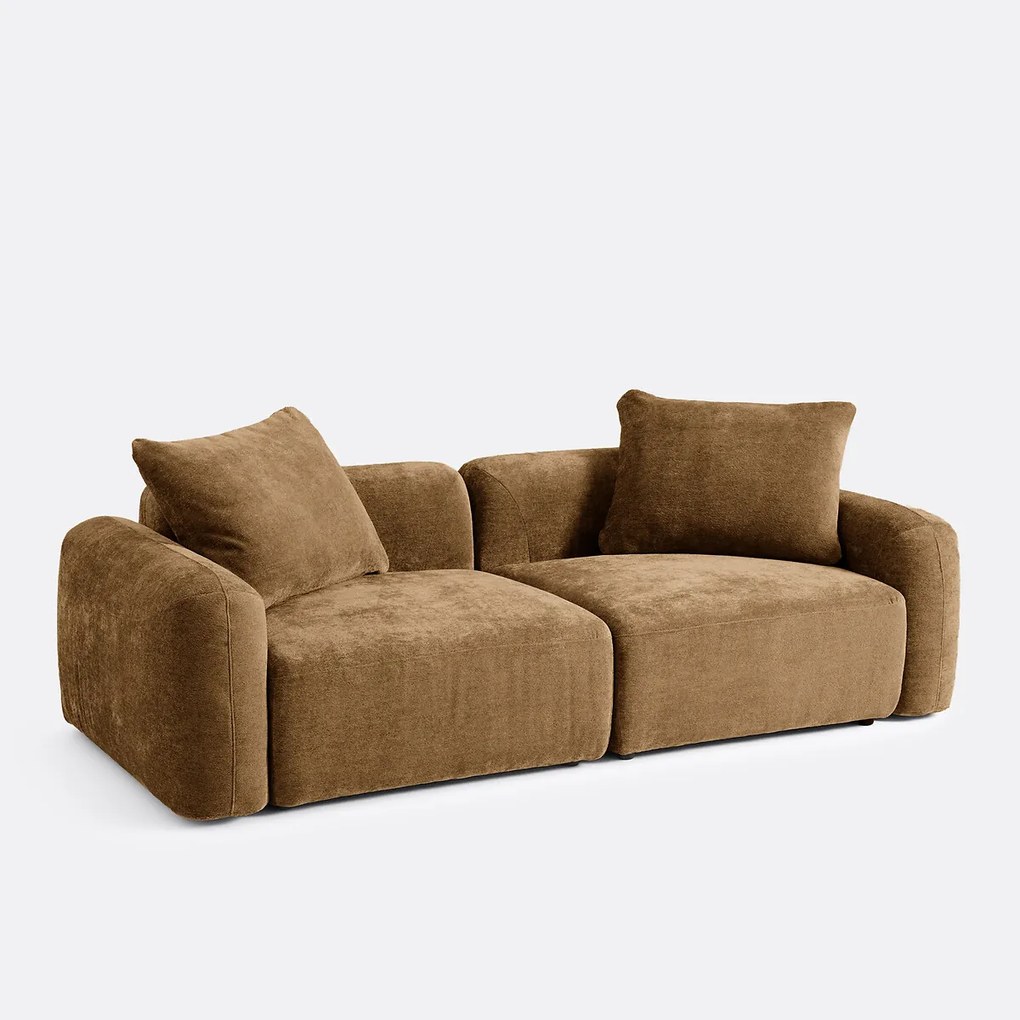 Modulaire 3-zits rechte bank in jacquard chenille, AMAD