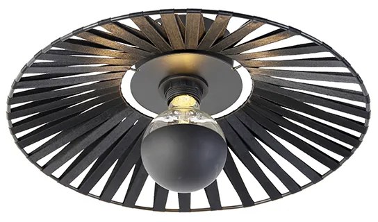 Landelijke wandlamp zwart 40 cm - Leia