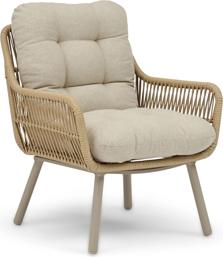 Loungestoel Rope Zand/Beige Coco Conforta bistroset 3 delig (2 x )
